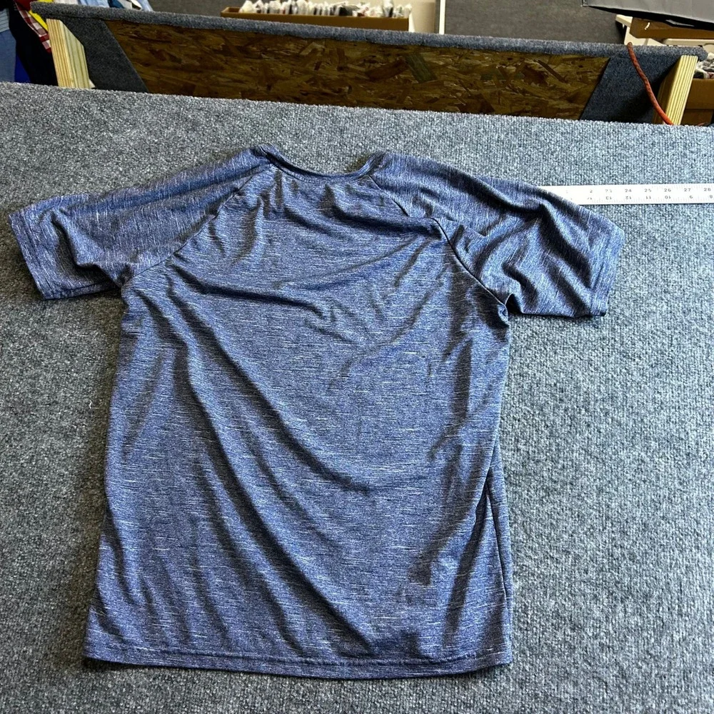 Nike Swim Shirt Mens Size M Blue Dri-Fit Heathered Raglan Sleeve Rash Guard Top